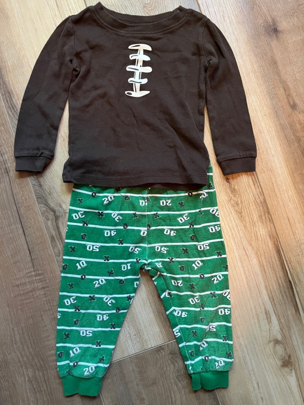 The Children's Place Football Brown Infant Tee and Pants Set Sz 12-18 M